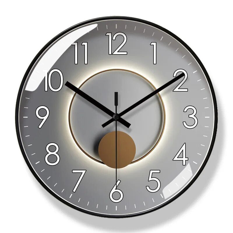 Scandinavian Design Wall Clock - silent, black and white, modern