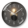Round wall clock with dark dial and 3D detail