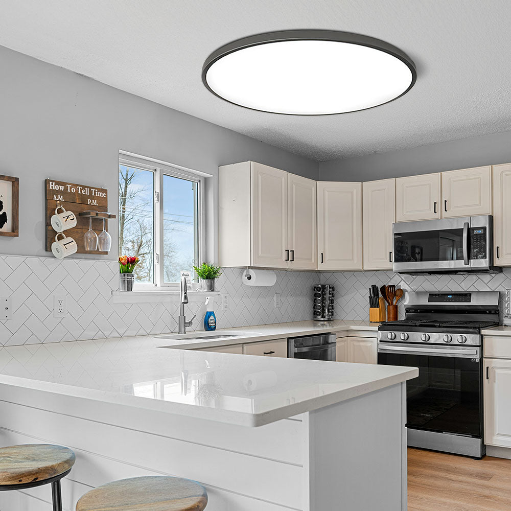 Round flat LED ceiling light - modern for living rooms and bedrooms
