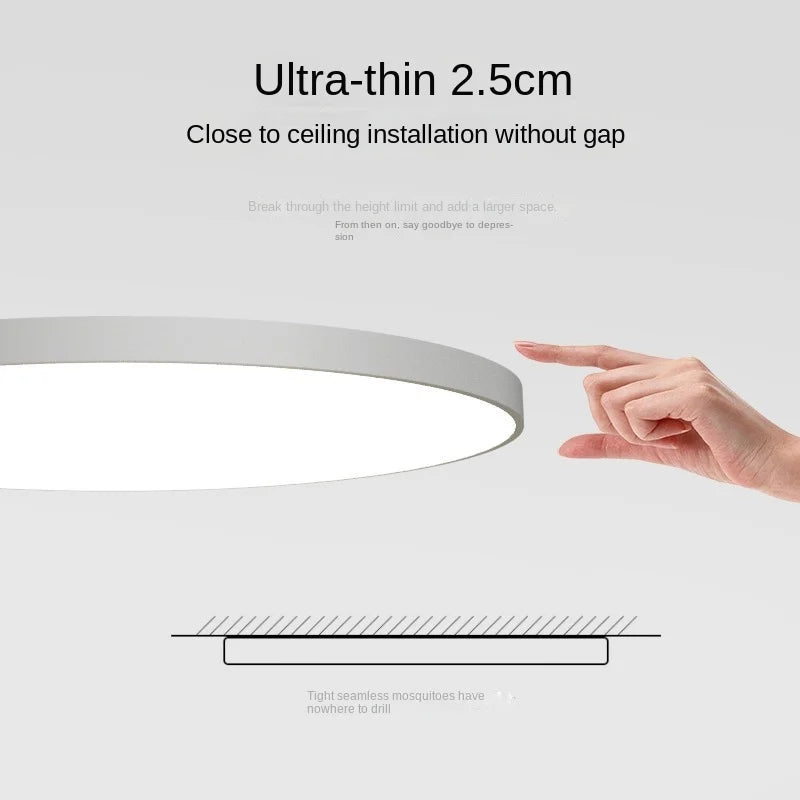 Round flat LED ceiling light - modern for living rooms and bedrooms