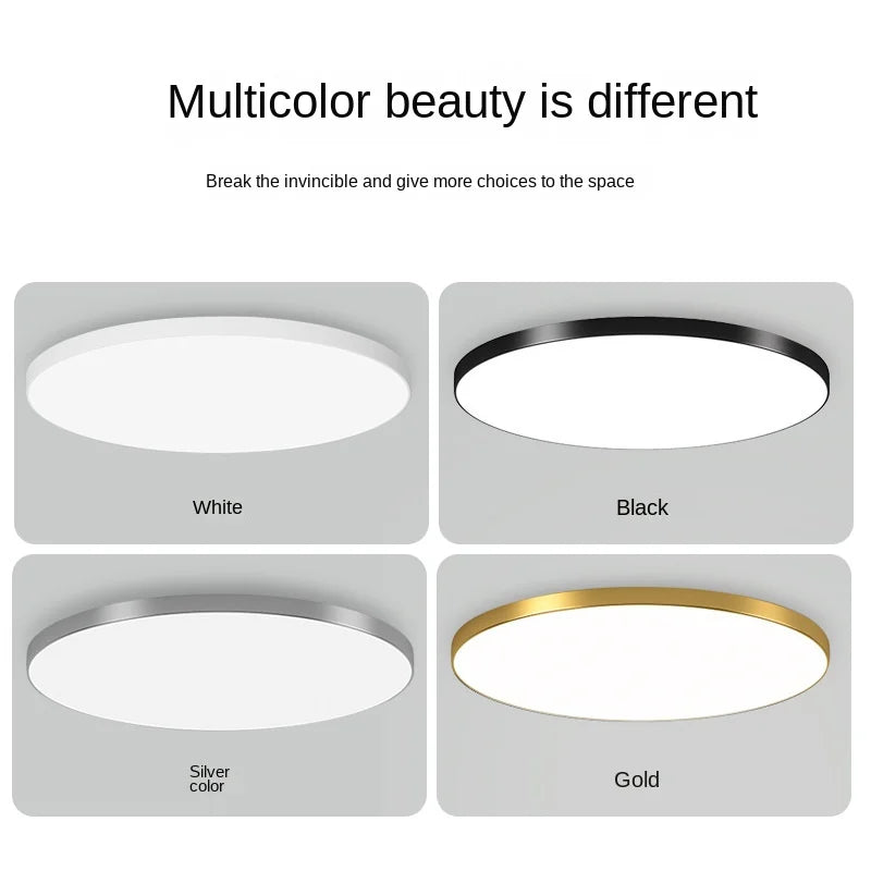 Round flat LED ceiling light - modern for living rooms and bedrooms