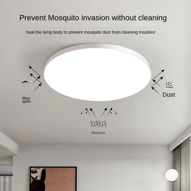 Round flat LED ceiling light - modern for living rooms and bedrooms