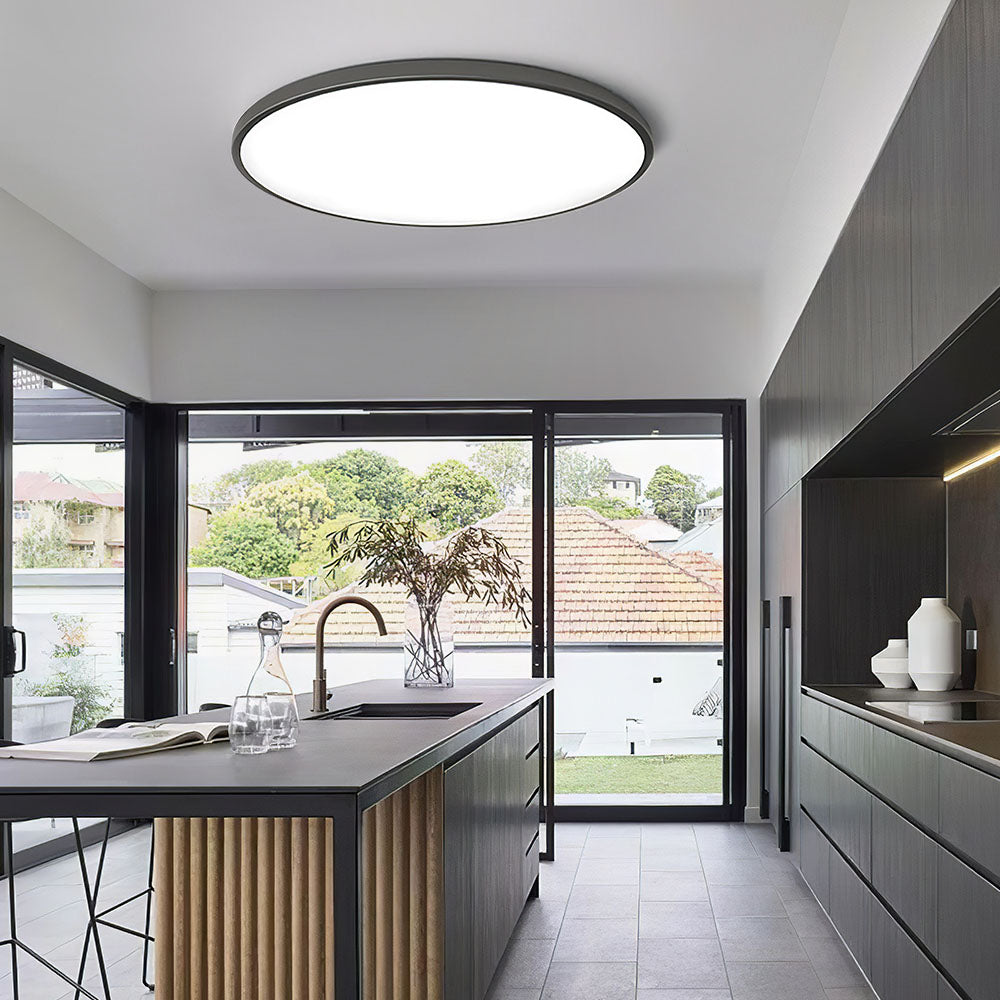 Round flat LED ceiling light - modern for living rooms and bedrooms