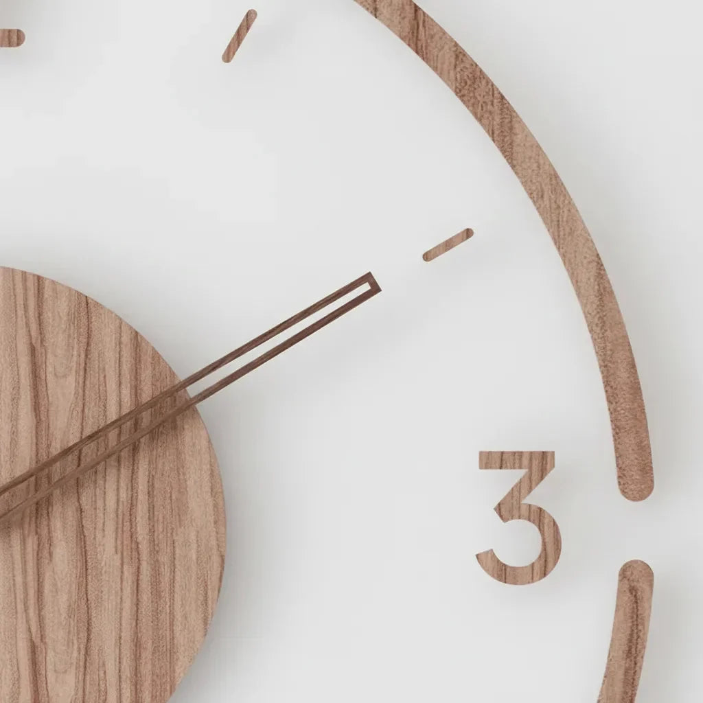 Lautlose Wanduhr aus Holz und Acryl – modernes Rundzifferblatt 35 cm