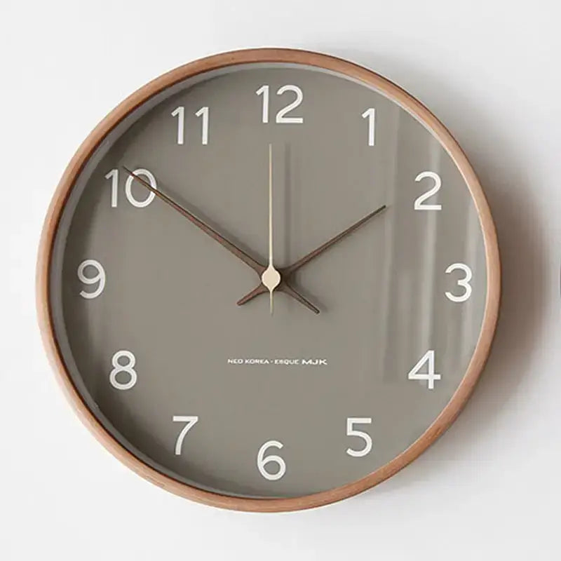 Wooden wall clock with silent quartz movement – minimalist design