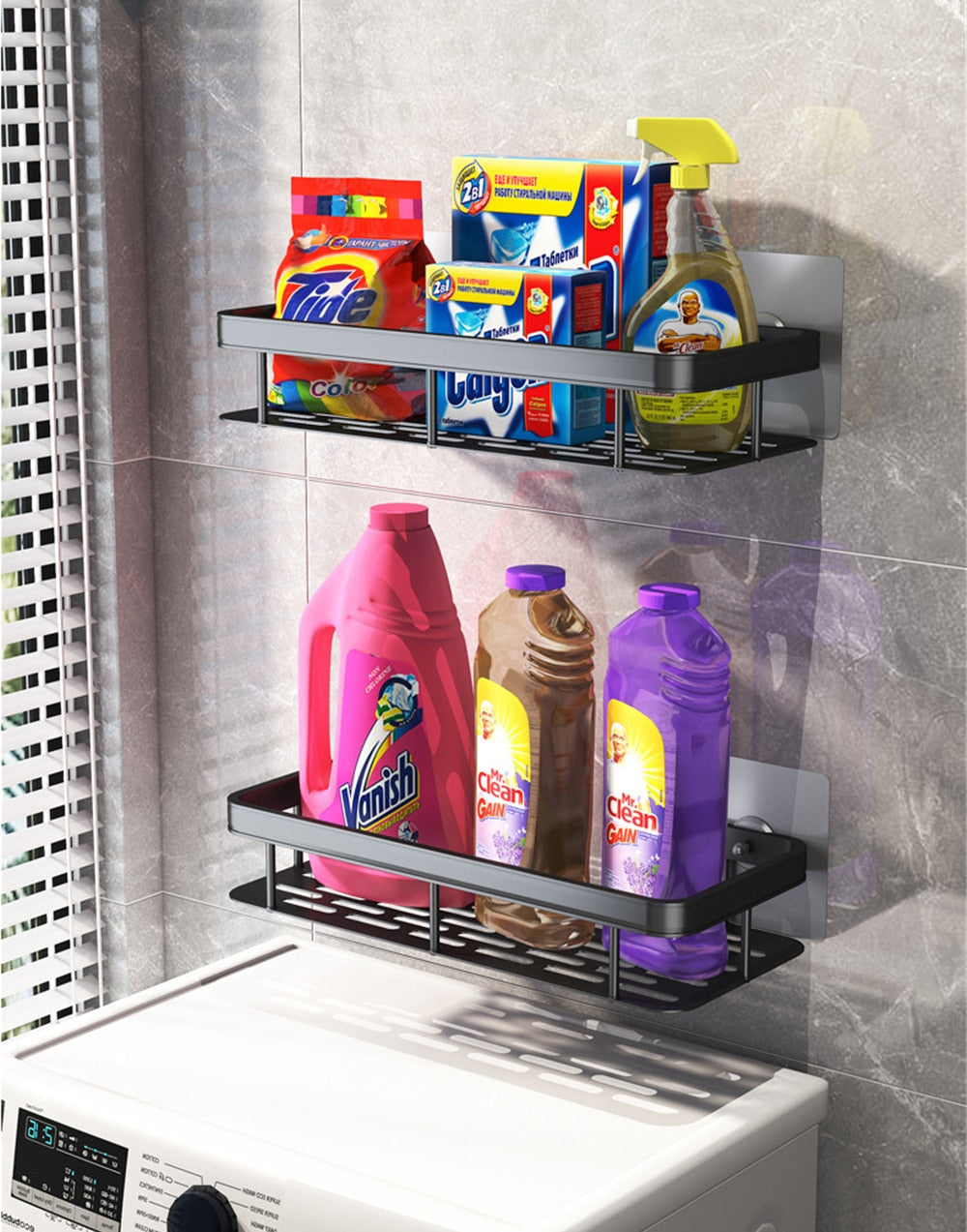 Bathroom Shelf Without Drilling – Suction Cups for Wall and Shower