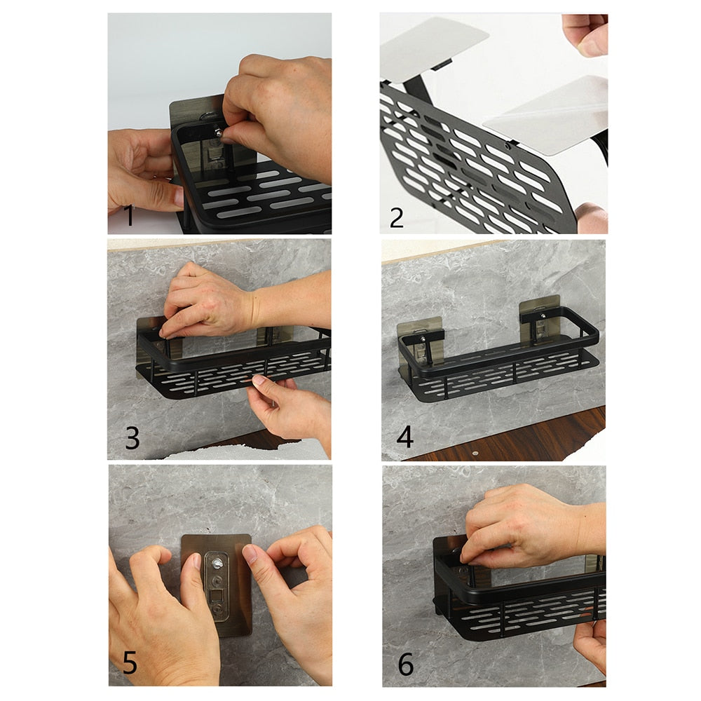 Bathroom Shelf Without Drilling – Suction Cups for Wall and Shower