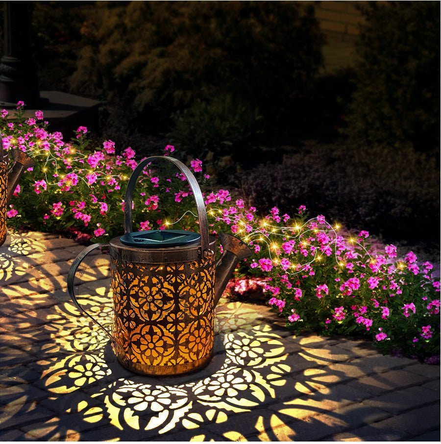 Solar watering can light with waterfall light effect for the garden