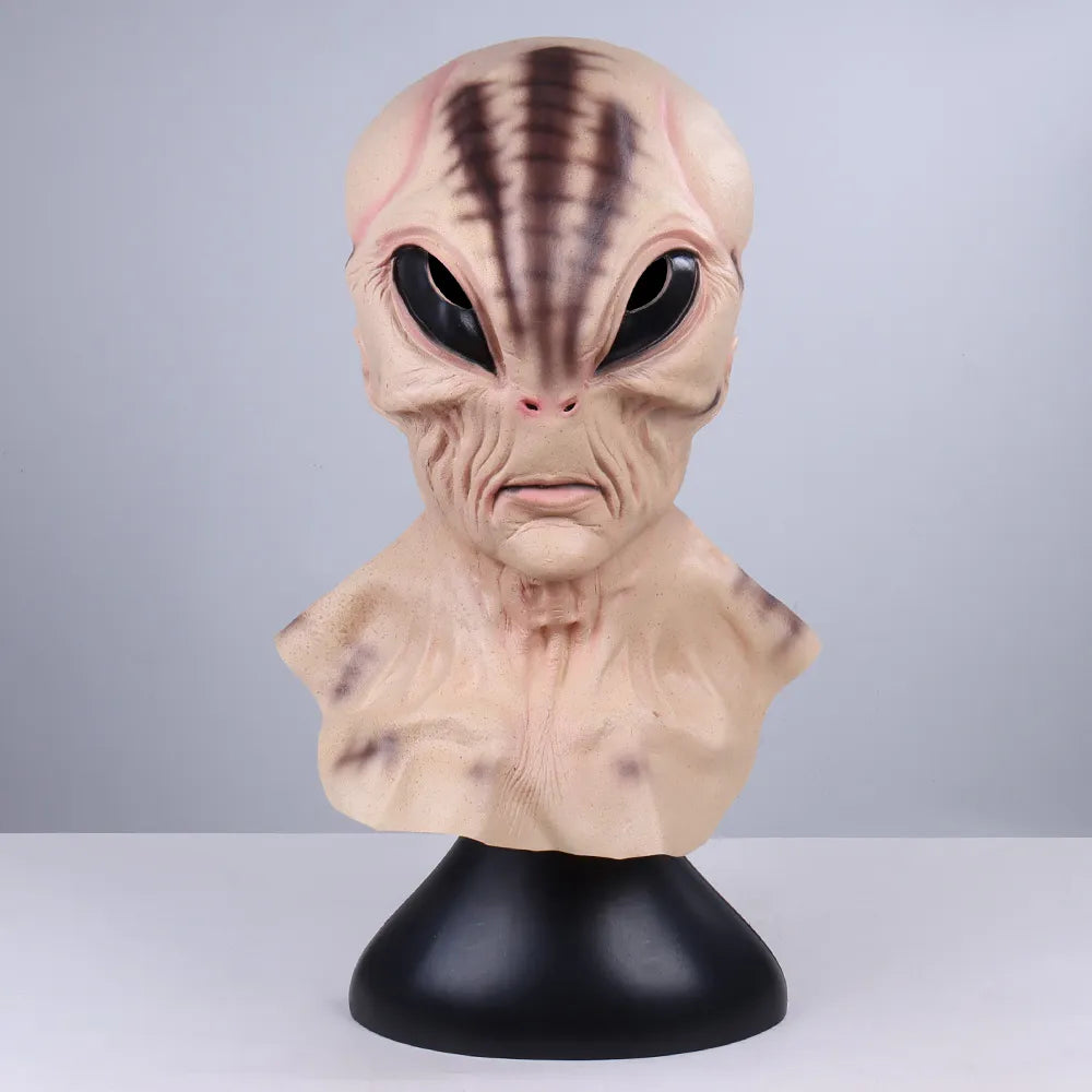 Alien Maske aus Latex für Halloween Cosplay und Horror Kostüm