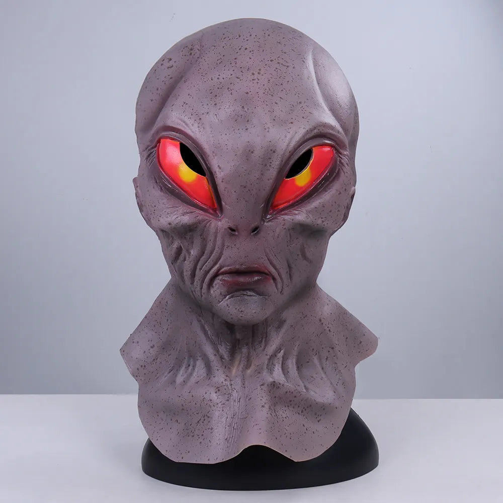 Alien Maske aus Latex für Halloween Cosplay und Horror Kostüm
