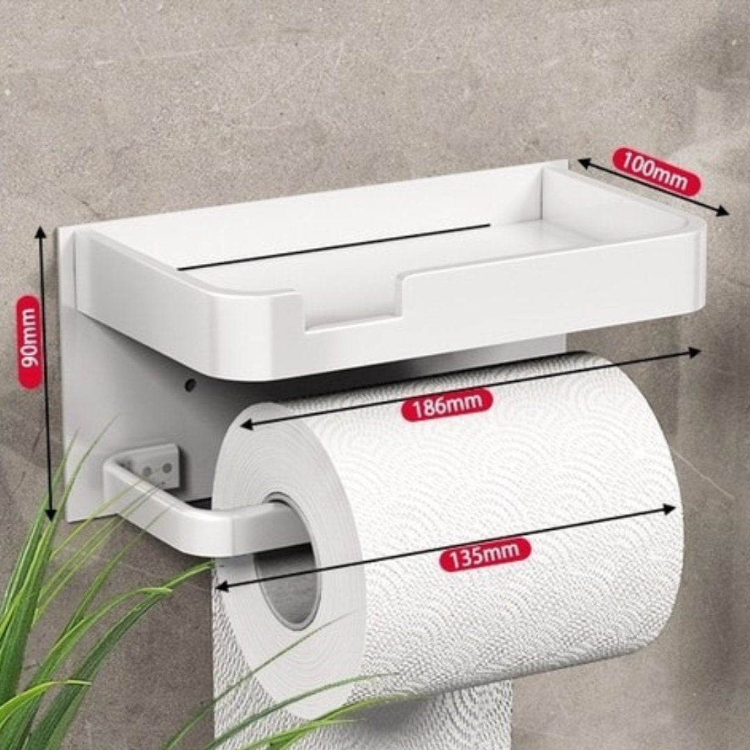 Toilettenpapierhalter mit Ablage Wandmontage Metall Badezimmer product image 4