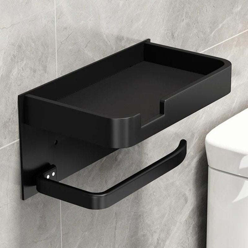 Toilettenpapierhalter mit Ablage Wandmontage Metall Badezimmer product image 2