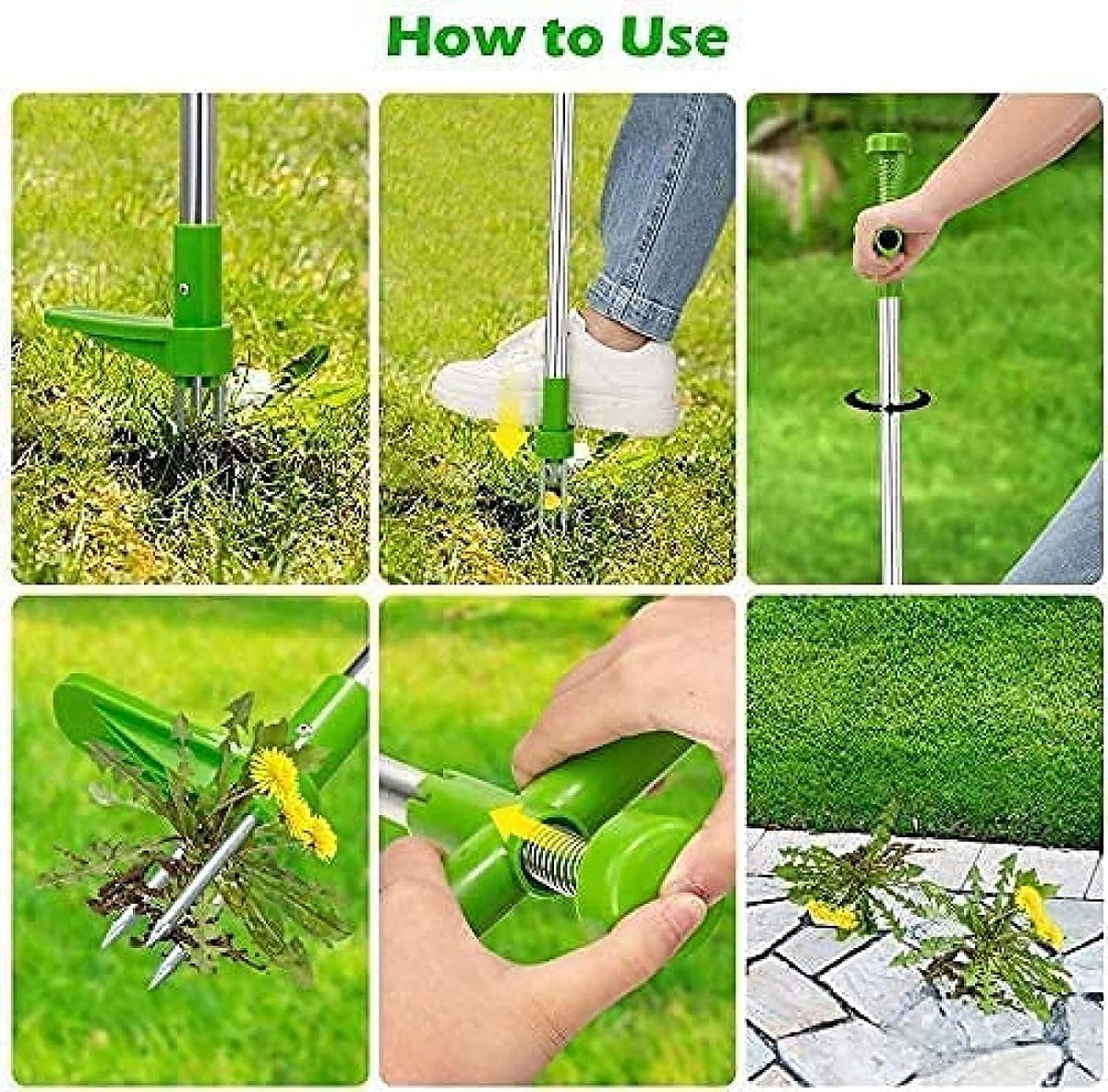 Long-handled weed puller - remove weeds with their roots