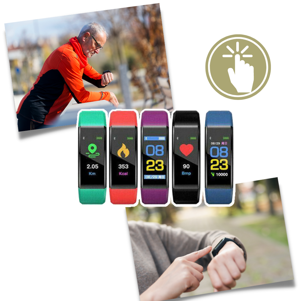 Smartwatch for seniors with heart rate and blood pressure monitoring