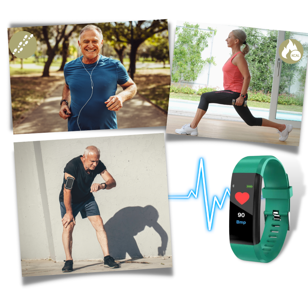 Smartwatch for seniors with heart rate and blood pressure monitoring