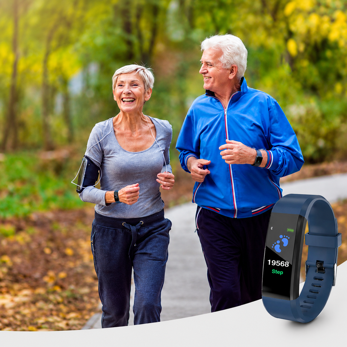 Smartwatch for seniors with heart rate and blood pressure monitoring