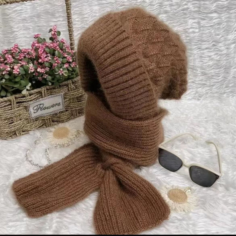 Winter-Set Schal und Mütze aus Polyester für kalte Tage