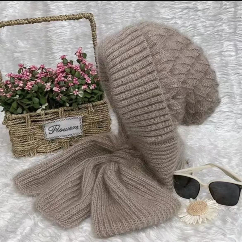 Winter-Set Schal und Mütze aus Polyester für kalte Tage