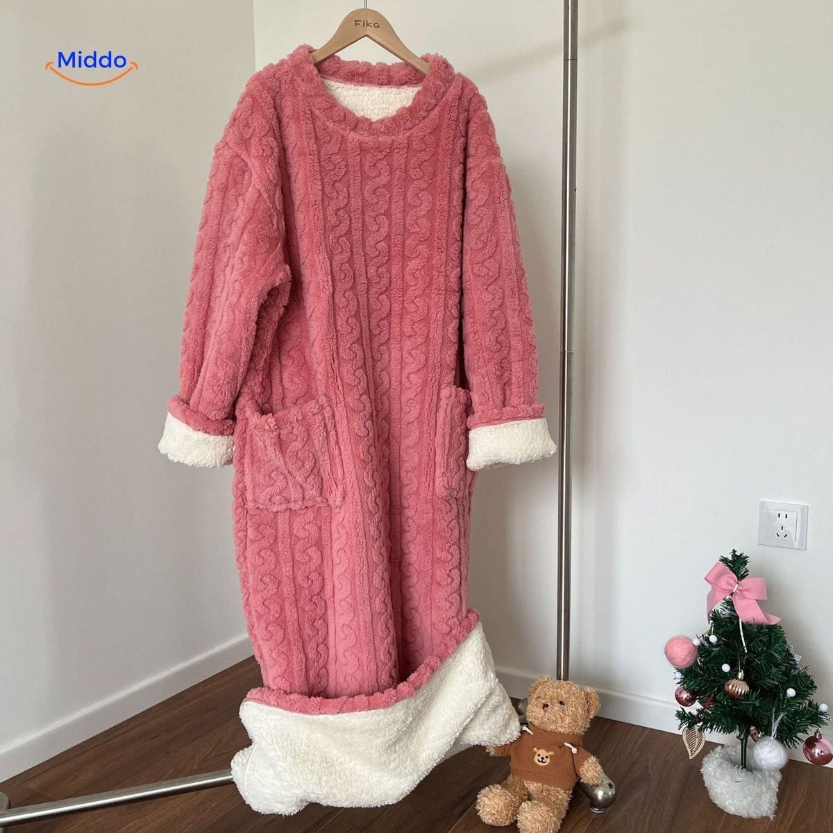 Fleece blanket dress - cozy, warm, and free to move