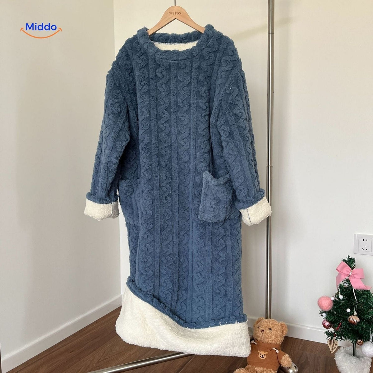 Fleece blanket dress - cozy, warm, and free to move