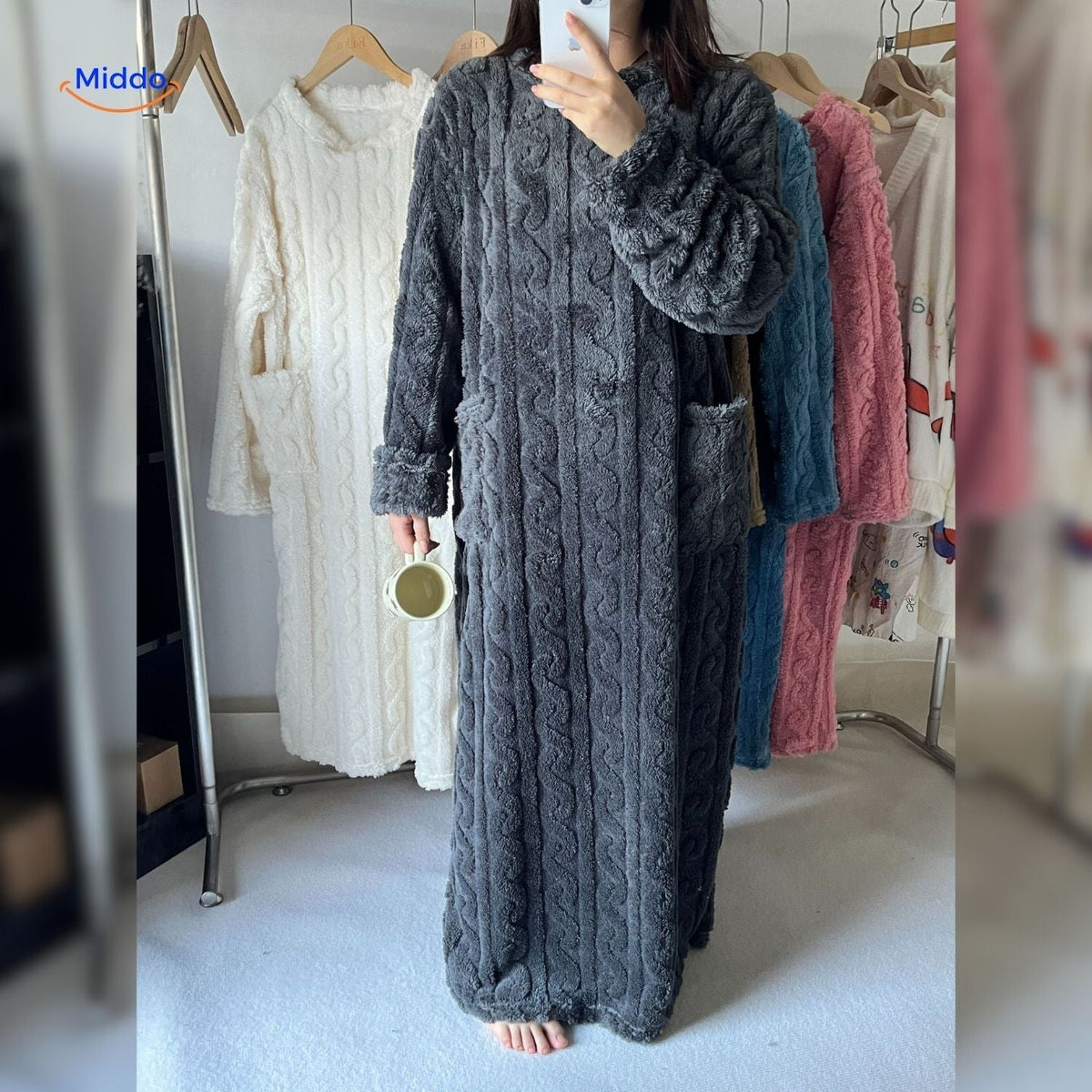Fleece blanket dress - cozy, warm, and free to move