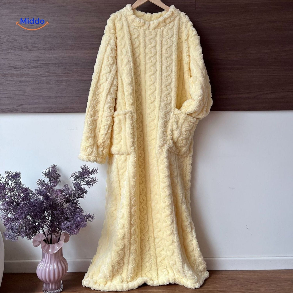 Fleece blanket dress - cozy, warm, and free to move