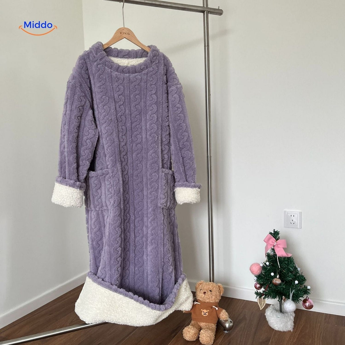 Fleece blanket dress - cozy, warm, and free to move