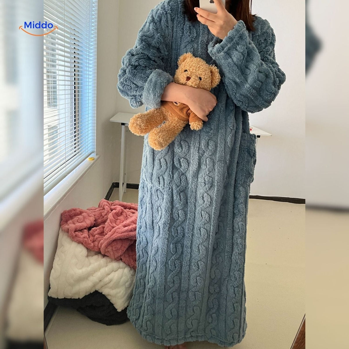 Fleece blanket dress - cozy, warm, and free to move