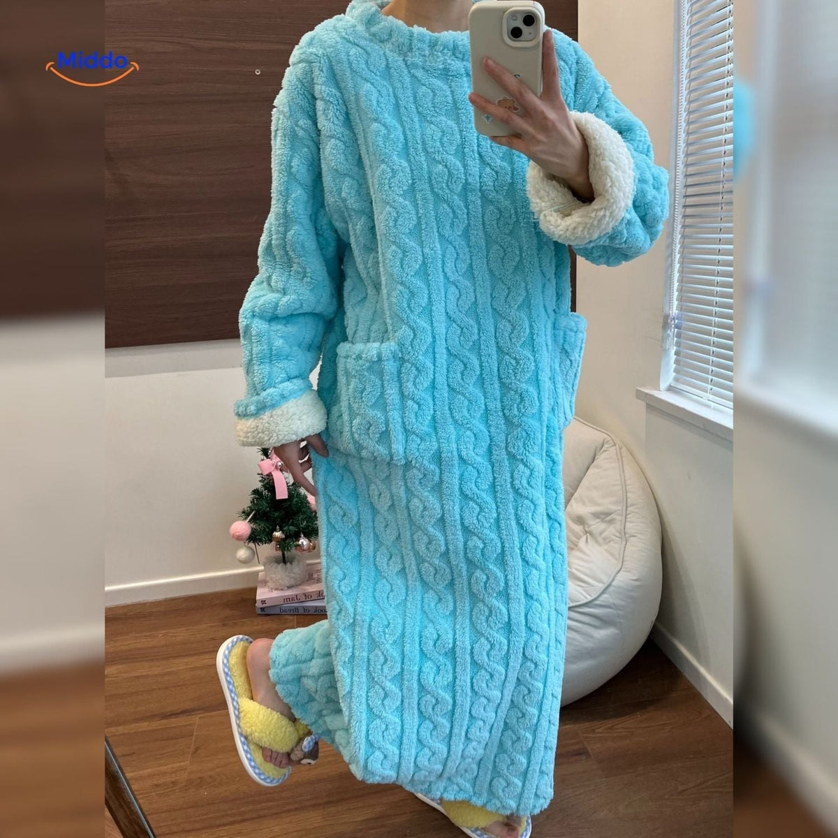 Fleece blanket dress - cozy, warm, and free to move