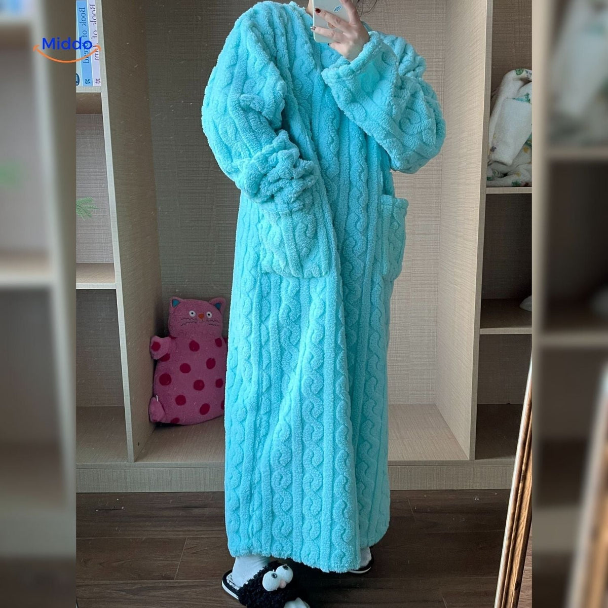 Fleece blanket dress - cozy, warm, and free to move