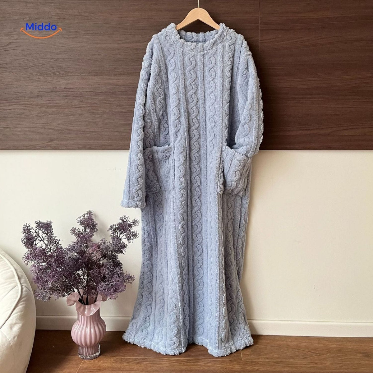 Fleece blanket dress - cozy, warm, and free to move