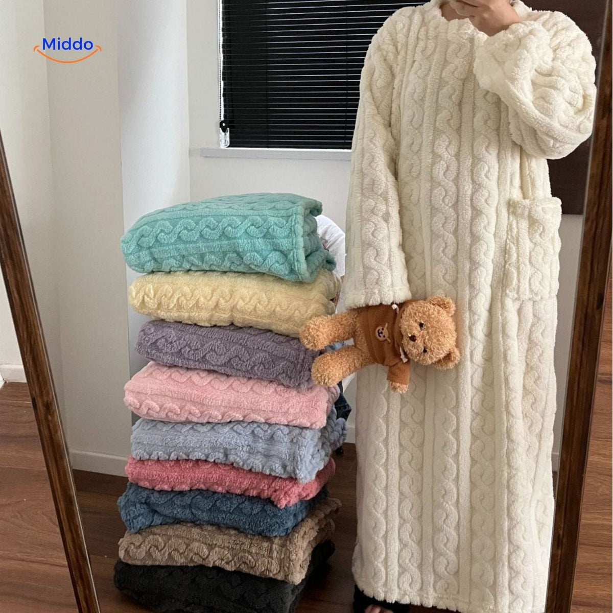 Fleece blanket dress - cozy, warm, and free to move