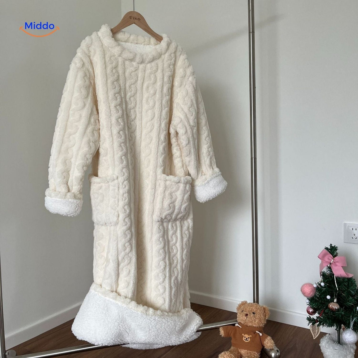 Fleece blanket dress - cozy, warm, and free to move