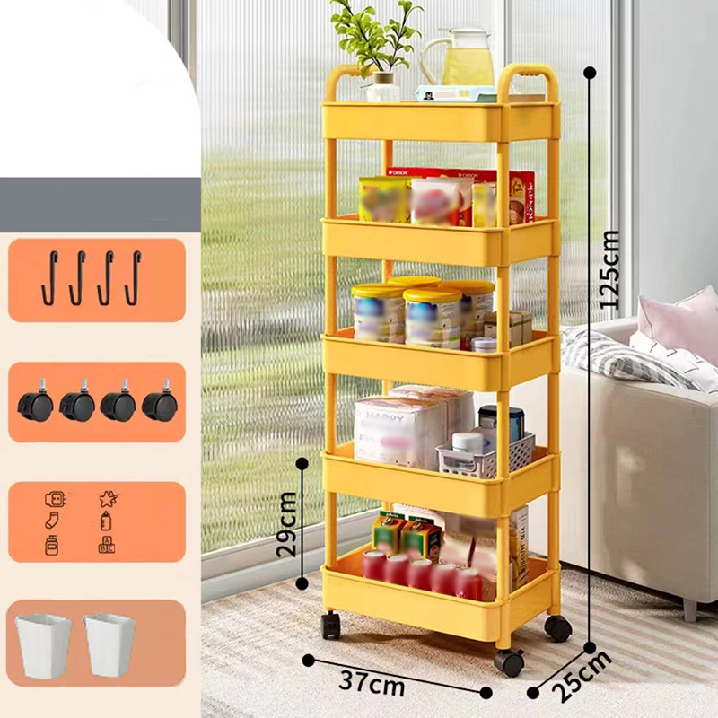 Mobile organiser trolley with 360° castors and multiple tiers