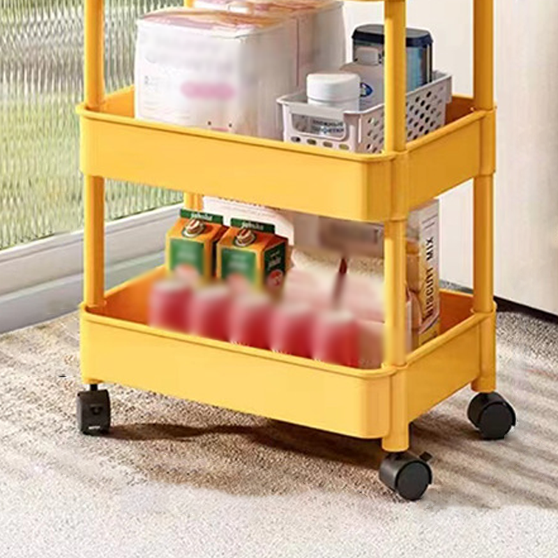 Mobile organiser trolley with 360° castors and multiple tiers