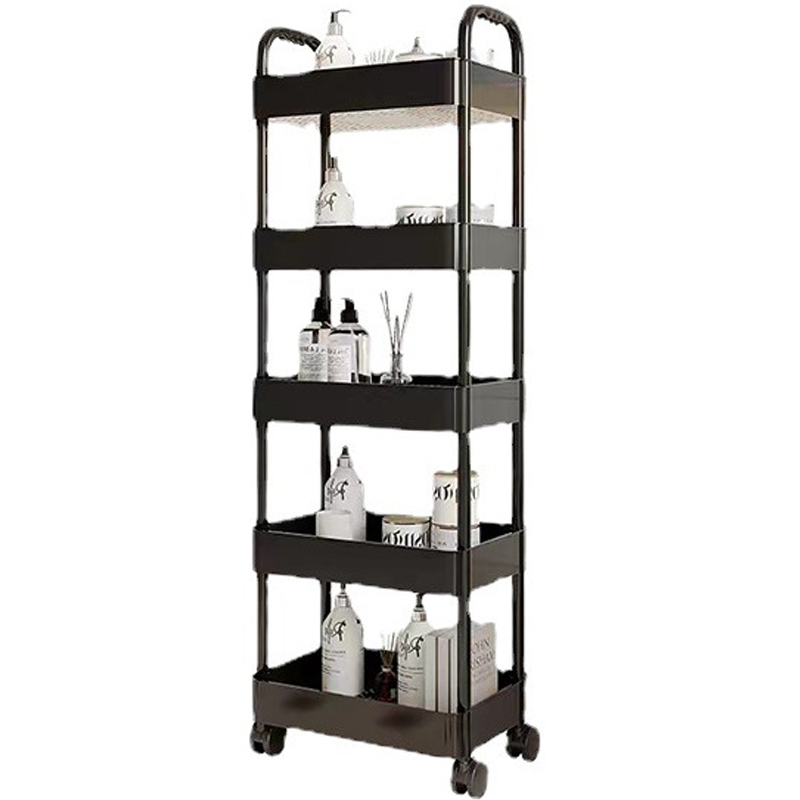 Mobile organiser trolley with 360° castors and multiple tiers