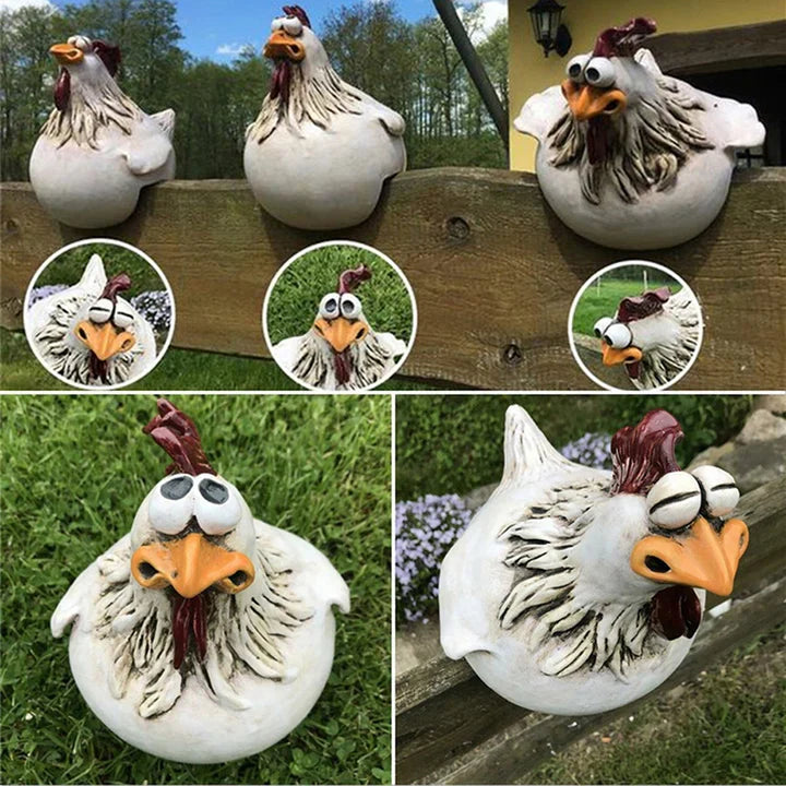 Hahn Dekofigur aus Harz – wetterbeständige Gartendekoration 16 cm
