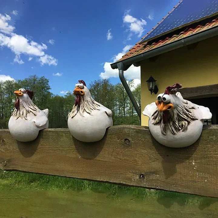 Hahn Dekofigur aus Harz – wetterbeständige Gartendekoration 16 cm