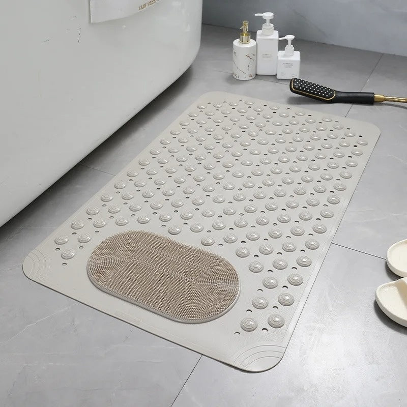 Rutschfeste Duschmatte mit Fußbürste – sicher und hygienisch