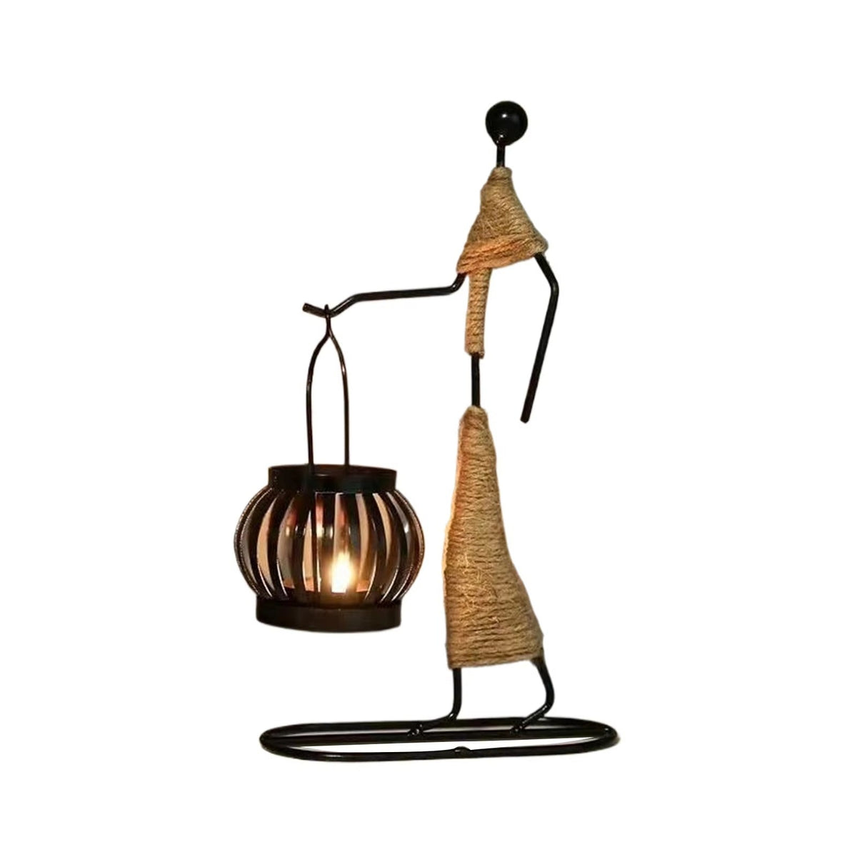 Kerzenhalter mit Metallfigur im Vintage-Stil – dekorative Laterne für Zuhause