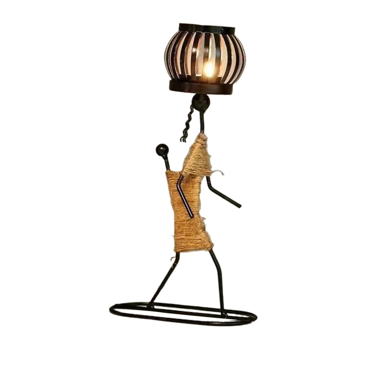 Kerzenhalter mit Metallfigur im Vintage-Stil – dekorative Laterne für Zuhause