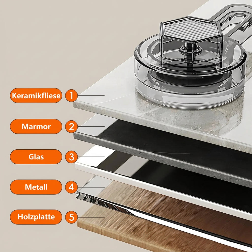 Kitchen wall shelf with no drilling – adjustable stainless steel suction cup