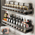 Kitchen wall shelf with no drilling – adjustable stainless steel suction cup
