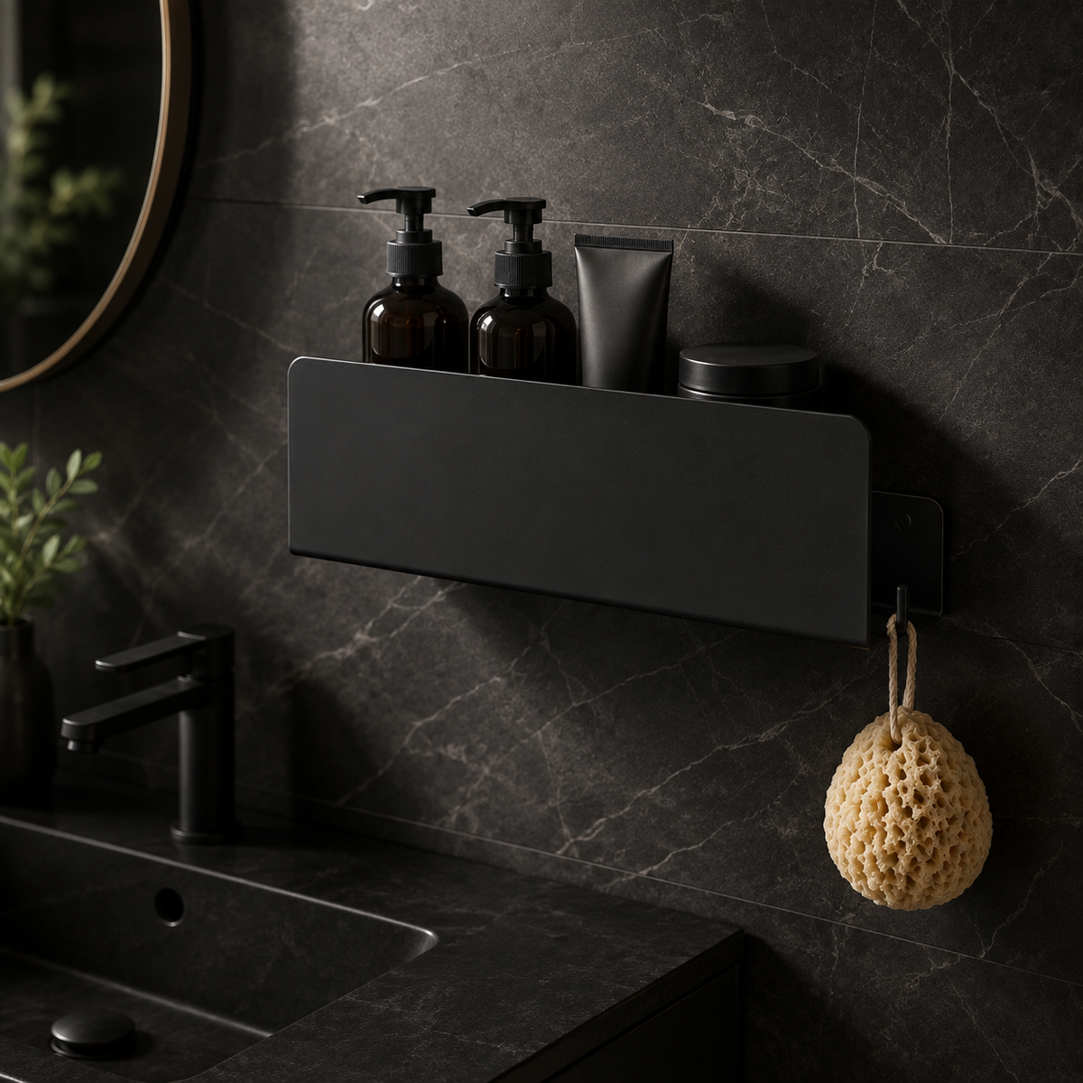 Wandregal Badezimmer aus Aluminium – offen, stabil, wandmontiert