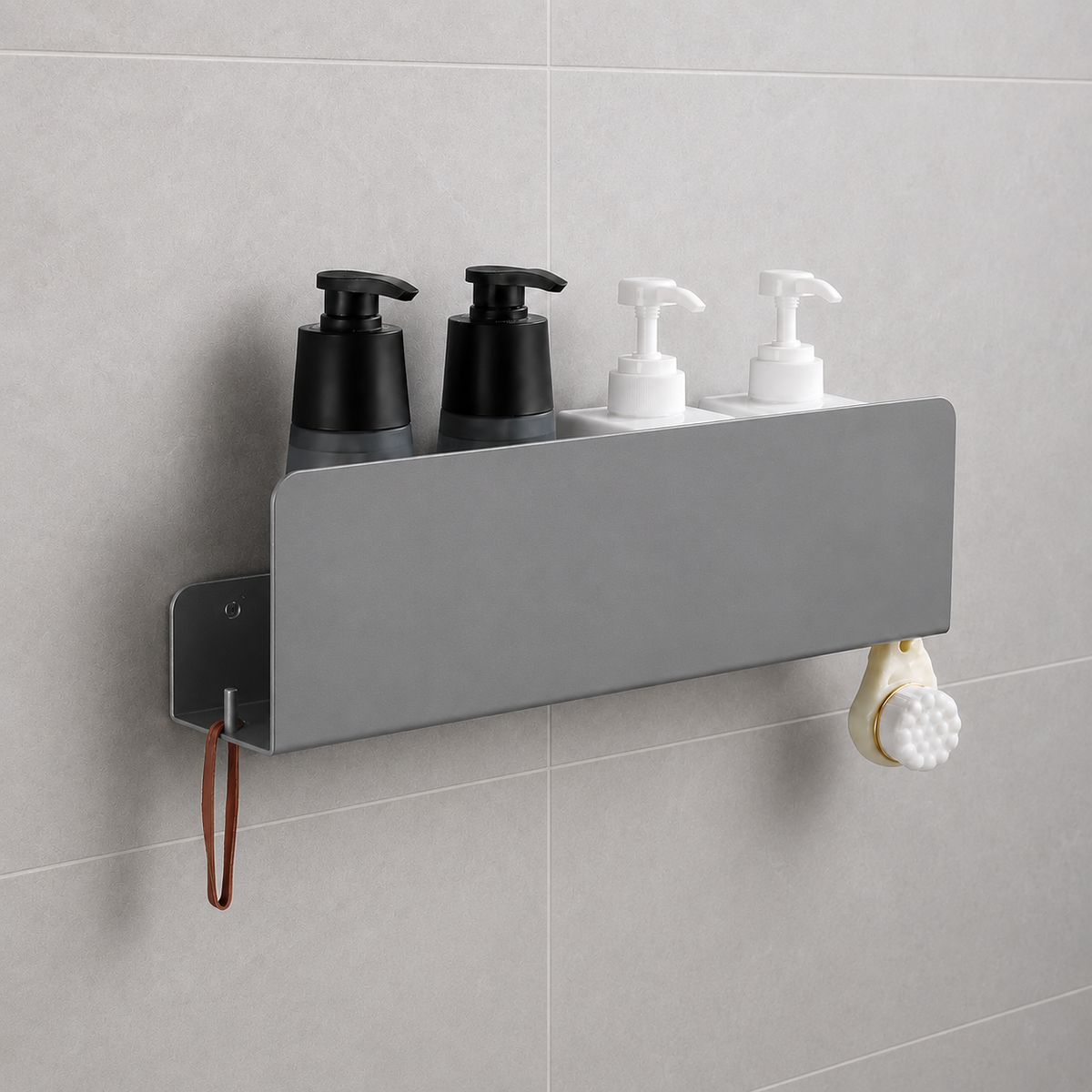 Wandregal Badezimmer aus Aluminium – offen, stabil, wandmontiert