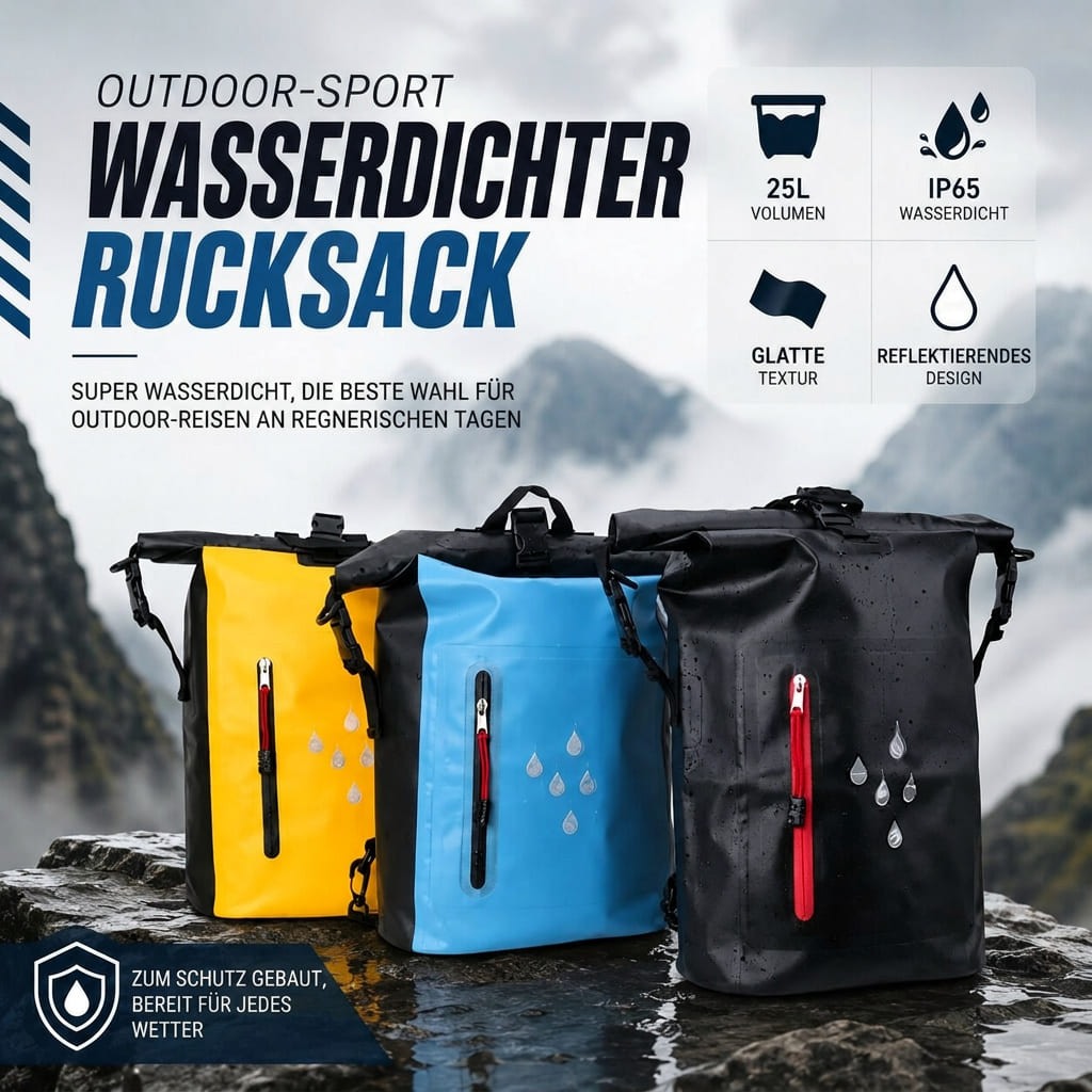 Water-repellent outdoor backpack for travel and everyday use