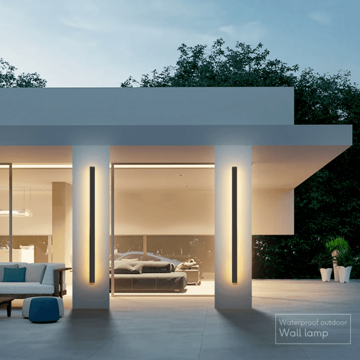 Vertical LED Outdoor Wall Light - Weatherproof and Modern
